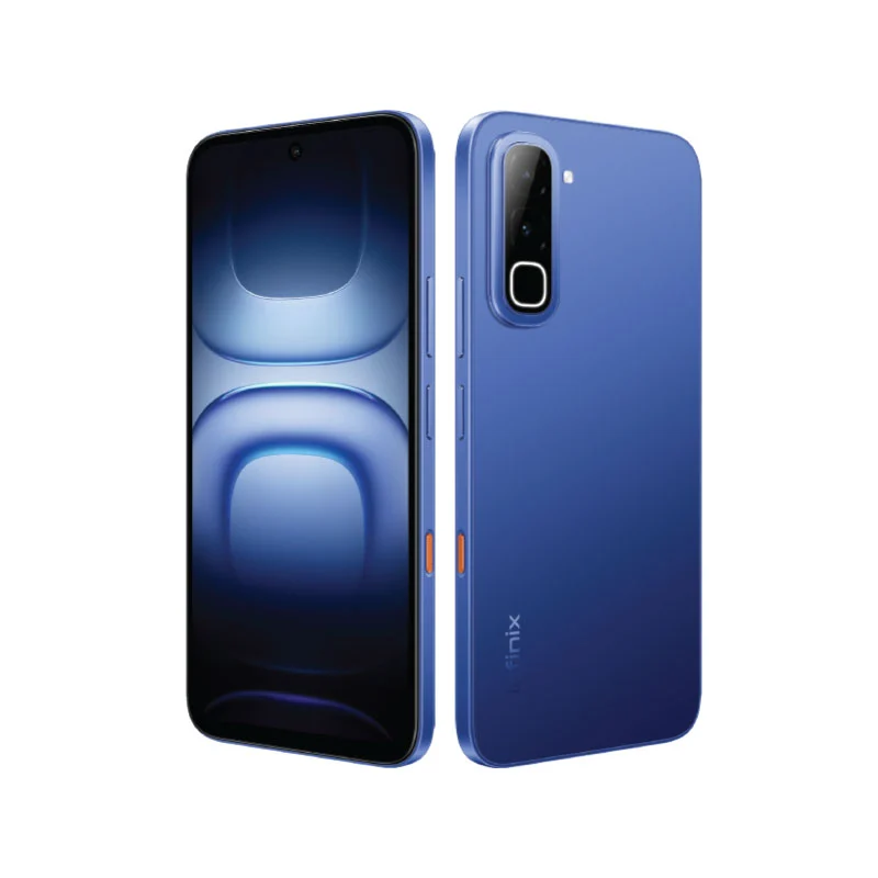 Infinix Hot 70 Dive Blue smartphone with stylish design and large display