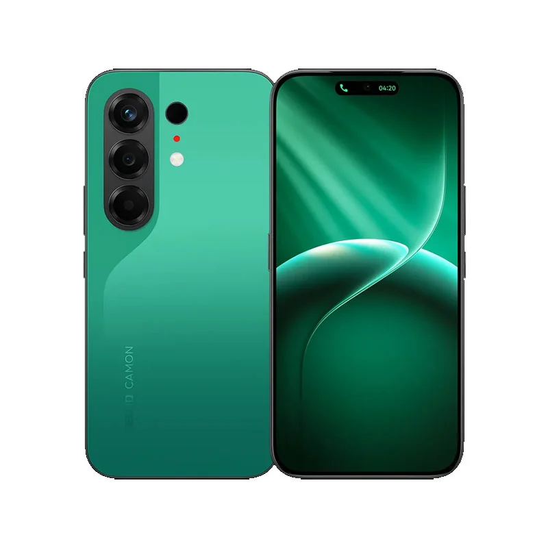 Tecno Camon 50 Malachite Green smartphone back design with camera module and premium finish