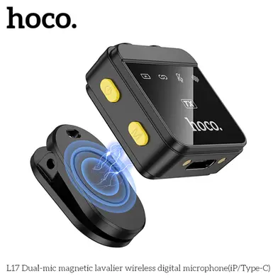 Hoco L17 Dual-Mic Magnetic Lavalier Wireless Digital Microphone (iP/Type-C) - Image 5