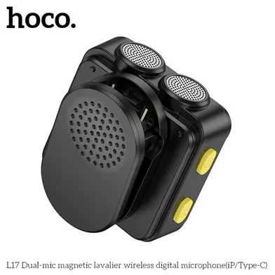 Hoco L17 Dual-Mic Magnetic Lavalier Wireless Digital Microphone (iP/Type-C) - Image 4
