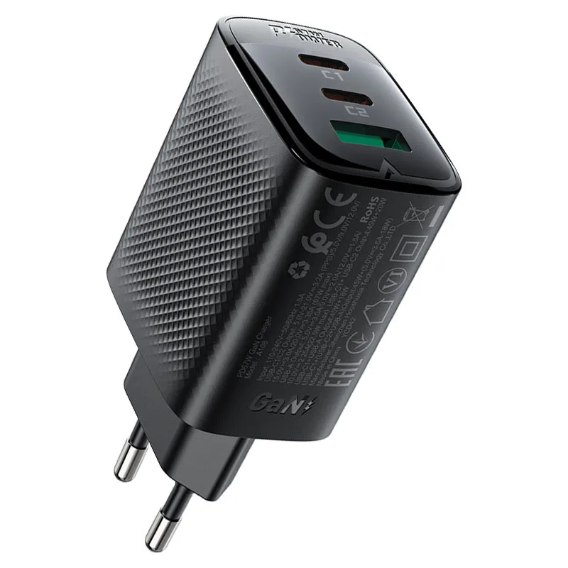 ACEFAST A108 PD67W GaN 2x USB-C USB-A Wall Charger EU Plug