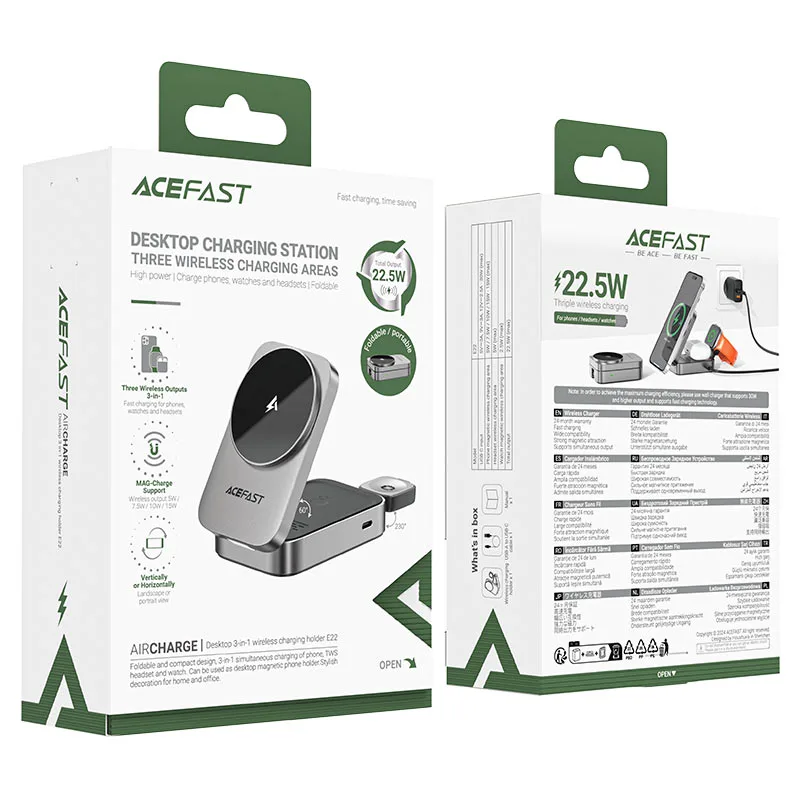Acefast E22 3-in-1 22.5W Desktop Wireless Charging Station - Image 6